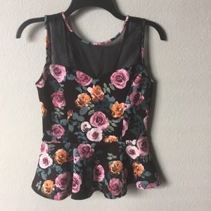 Peplum Tank with floral print